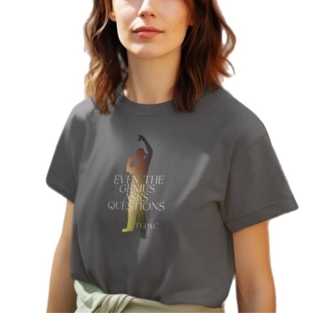 The Blind Medium | Charcoal Grey Tupac Unisex Short Sleeve T Shirt